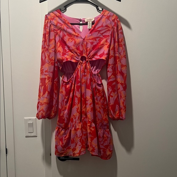 Colorful Floral Dress with Cut-Out Design - Picture 1 of 3